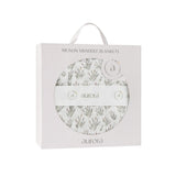 Aurora Ivory/Blue Blooms Muslin Swaddle