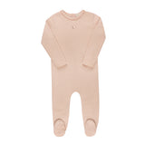 Ely's & Co Pink Heart Button Pointelle Footie & Bonnet