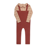 Elys And Co Pink Floral Plaid Overall Set