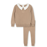 One Child Tan Gilt Knit Set