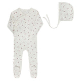 Aurora Ivory/Red Bow Footie Set