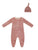 Kipp Mauve Textured Velour Footie & Hat Set