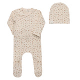Aurora Ivory/Pink Floral Rib Footie Set