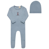 Aurora Blue  Cross Stich Lighthouse Footie Set