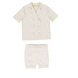 Le Bourdon Tan Double Breasted Knit Set