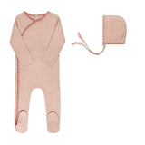 Elys And Co Pink Whip Stitch Footie Set