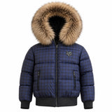 Scotch Bonnet Blue Check Down Coat