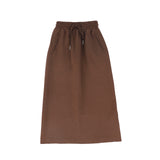 Valentina Brown Drawstring Sweatshirt Maxi Skirt