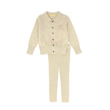 Le Bourdon Beige Logo Cardigan Set