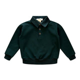 Teela Green Corduroy Polo Sweatshirt