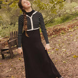 Pashmini Black/Ivory Stripe Selena Maxi Dress