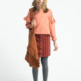 Piupiuchick Burgundy Floral Skirt
