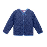 Nicole Miller Blue Quilted Chambray Coat