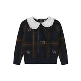 French Heritage Navy Lino Collar Sweater