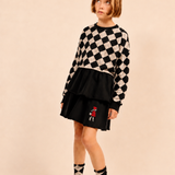 Parni Black Casual Cropped Argyle Sweatshirt