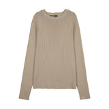 Urban Edge Tan Scalloped Knit Sweater