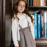 Analogie Misty Oat Heather Knife Pleated Suspender Skirt