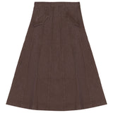 Kix Brown Denim Panel Midi Skirt