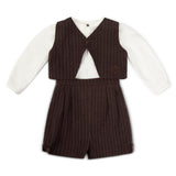 La Nina Brown Pinstripe 3 Piece Set