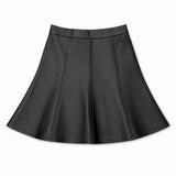 Teela Black Leather Skirt