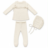 Carmina White Crochet Collar Knit Set