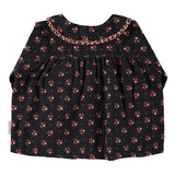 Piupiuchick Black Floral Peter Pan Shirt