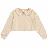 Teela Taupe Twill Collared Sweatshirt