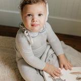 Aurora Blue Embroidered Collar Velour Footie Set