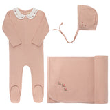 Looms Pink Embroidered Trim Take Me Home Set