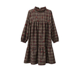 Goldthreads Brown Plaid Bow Dress