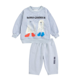 Bobo Choses Blue Booty Ghosts Sweat Set