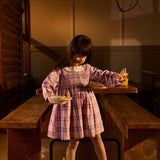 Goldie & Ace Pink Plaid Floral Embroidered Dress