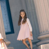 Little Tempest Antique Pink Taffeta Scallop Hem Jumper with Shirt