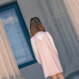 Little Tempest Antique Pink Taffeta Scallop Hem Jumper with Shirt