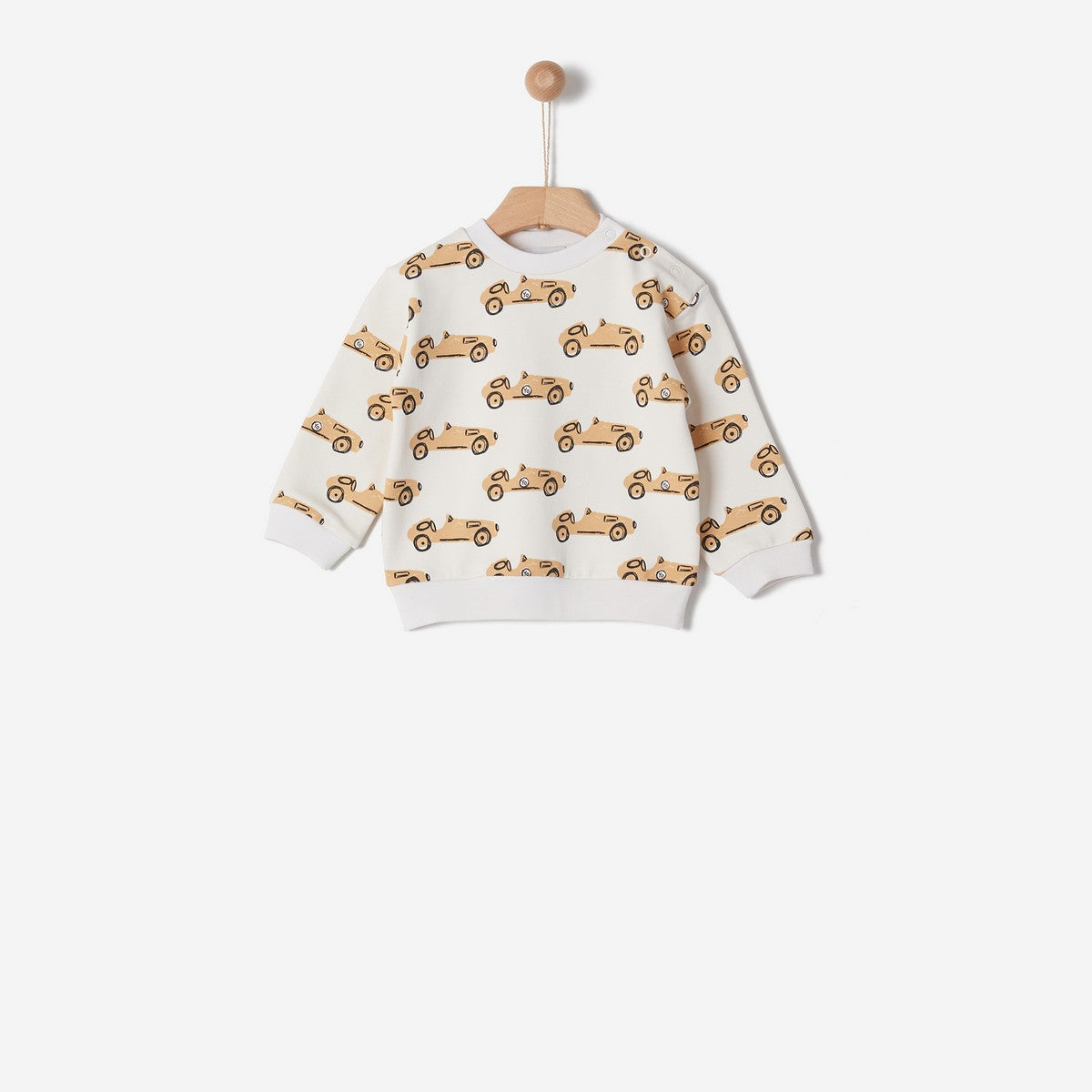 Yell-Oh Ivory Sweatshirt With Cars