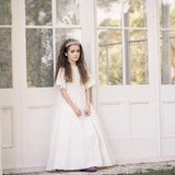 Little Tempest Ivory Alice Taffeta Pintuck Bib Gown
