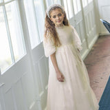 Little Tempest Ivory Lace Bow Embelished Gown
