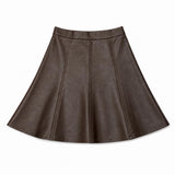 Teela Chocolate Leather Skirt