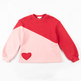 Yell-Oh Racing Red 2 Tone Heart Sweatshirt