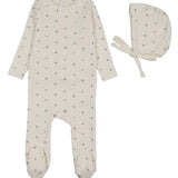 Lilette Cream/Blue Bitsy Floral Footie Set