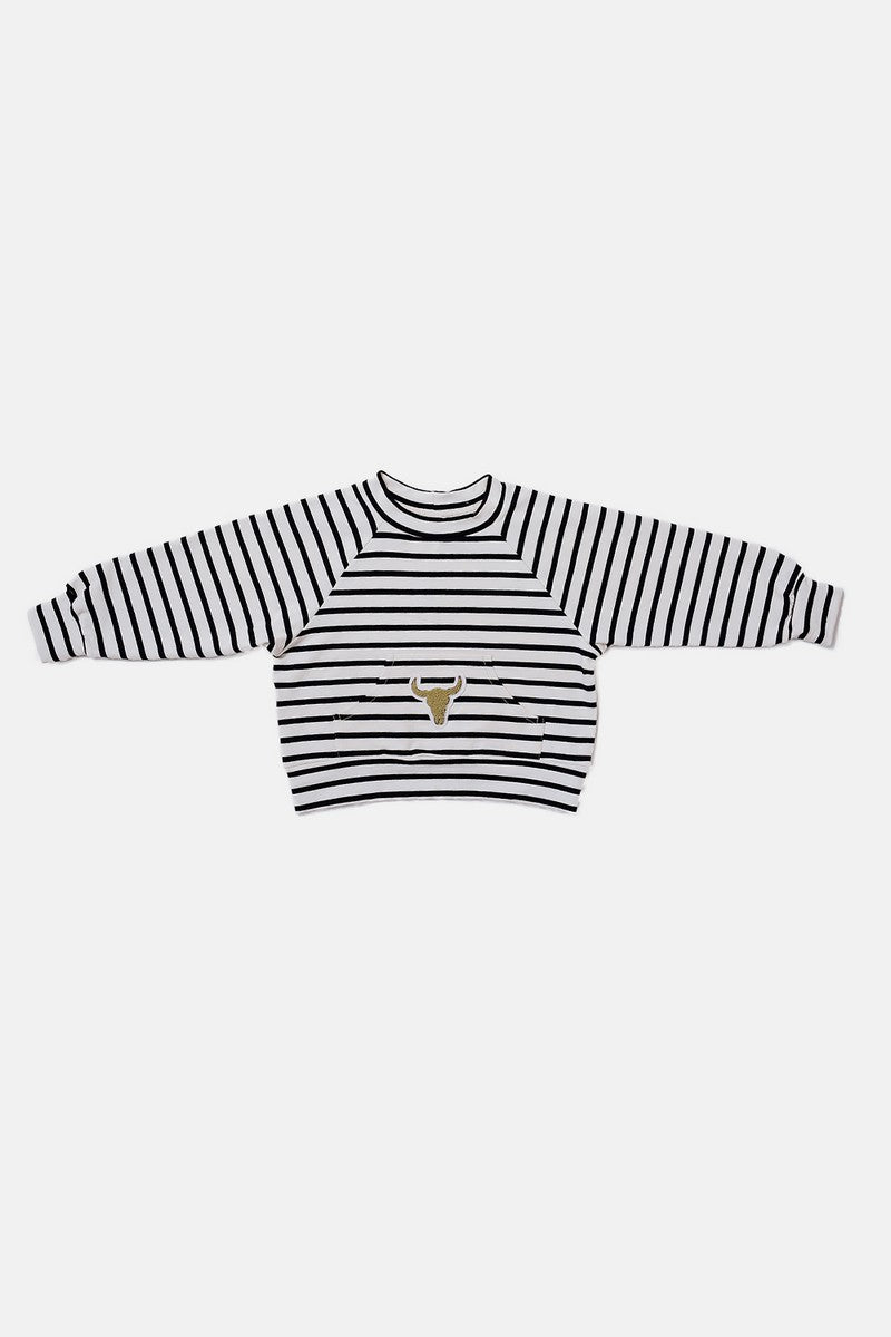 Booso Striped Black And white Sweatshirt