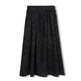 Lilou Black Textured Floral Tone On Tone Skirt