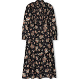 Minimal Floral Print Smocked Dress