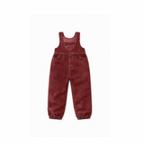Birnham On The Sea Red Wash Corduroy Buckle Romper