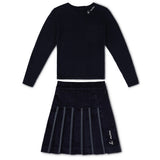 La Nina Navy Corduroy/Leather Set
