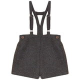 Calla Lili Grey/Brown Tweed Suspender Shorts