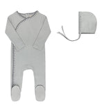 Elys And Co Blue Whip Stitch Footie Set