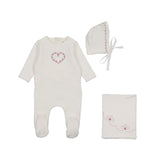 Bee & Dee Chalk White/Pink Lovely Loops Velour Take Me Home Set
