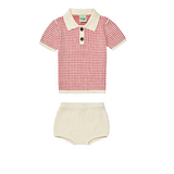 Fub Ecru/Ruby Red Polo Set