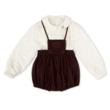 La Nina Burgundy Pinstriped Bloomer Set
